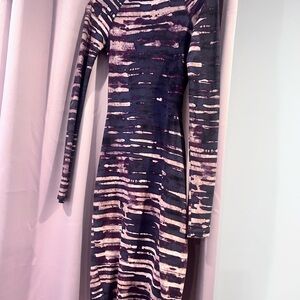 RACHEL Rachel Roy Striped Purple Long Sleeve Dress